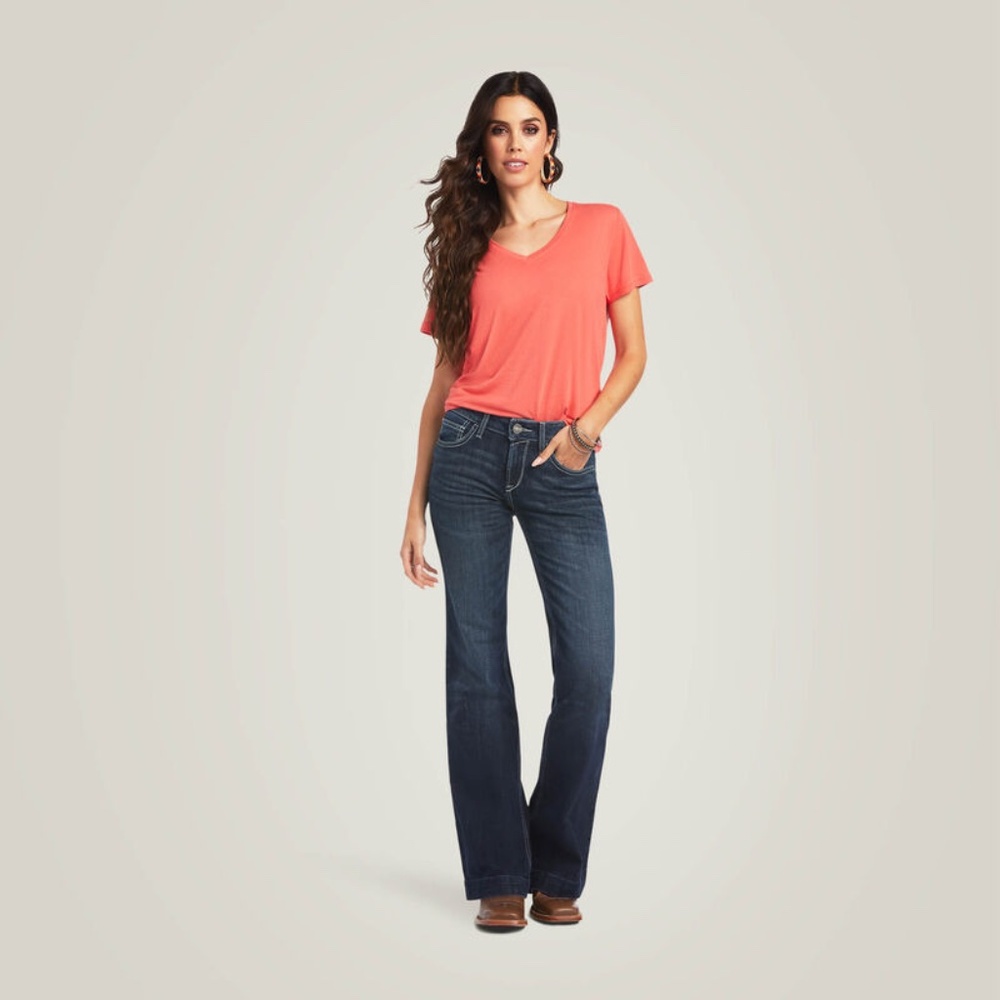 Ariat 35" InseamTrouser Perfect Rise Aisha Wide Leg Jeans Color: Missouri - Long - Picture 2 of 5